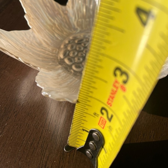 New 2 Dish Set Akcam Flower Pearl Glass Bowls 6”x2” Hand Painted in Turkey - Picture 4 of 10